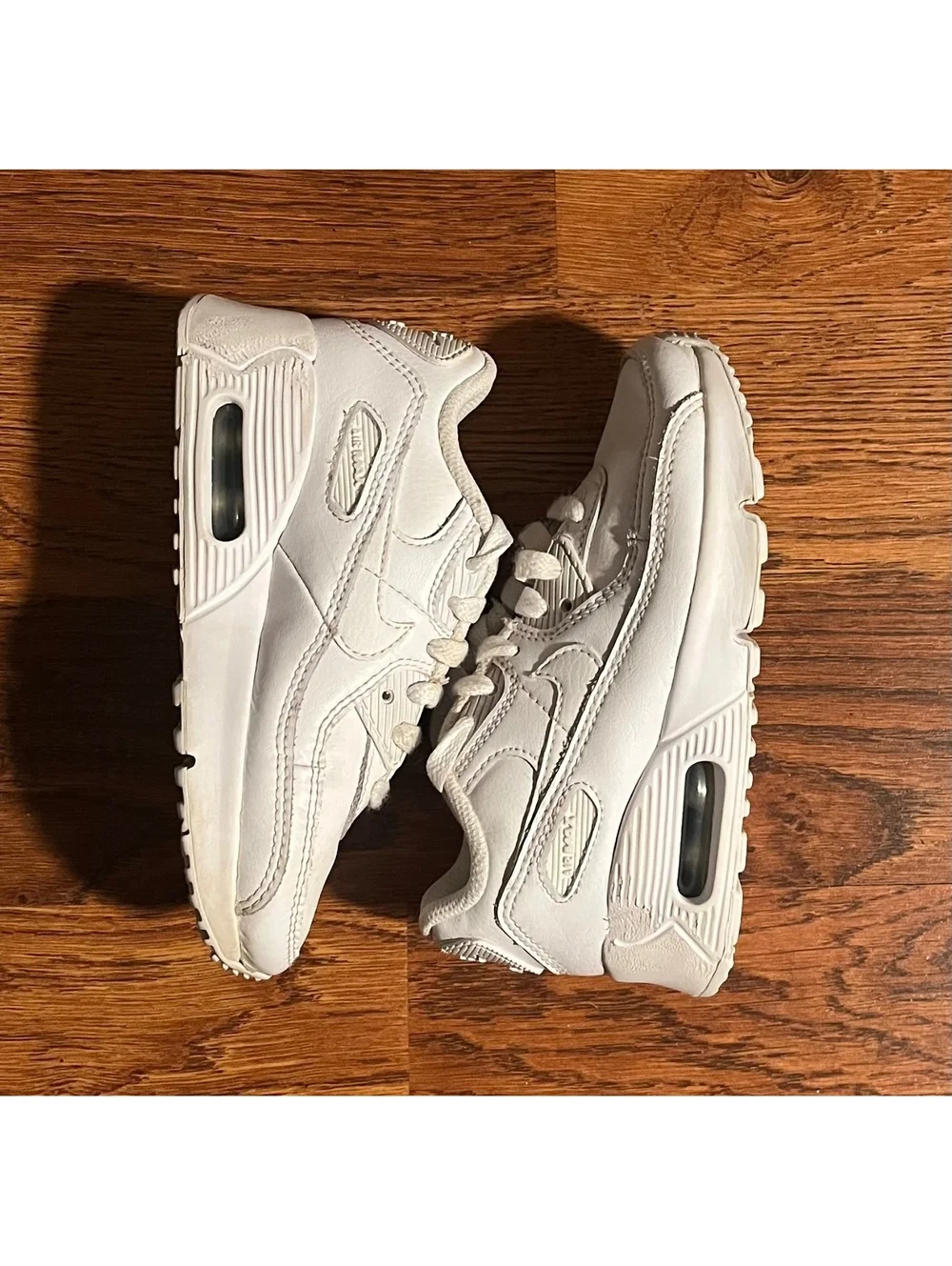 Nike Air Max 90 White Leather Sneakers Size 11C